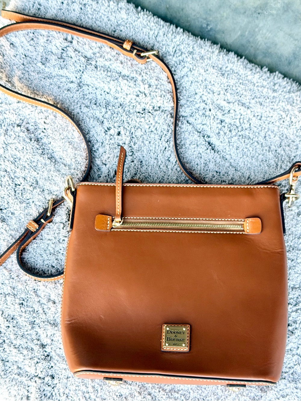 Dooney & Bourke Nana Brown Leather Crossbody with Gold Hardware